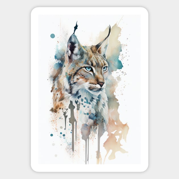 Ornamental Watercolor Lynx Sticker by Abili-Tees